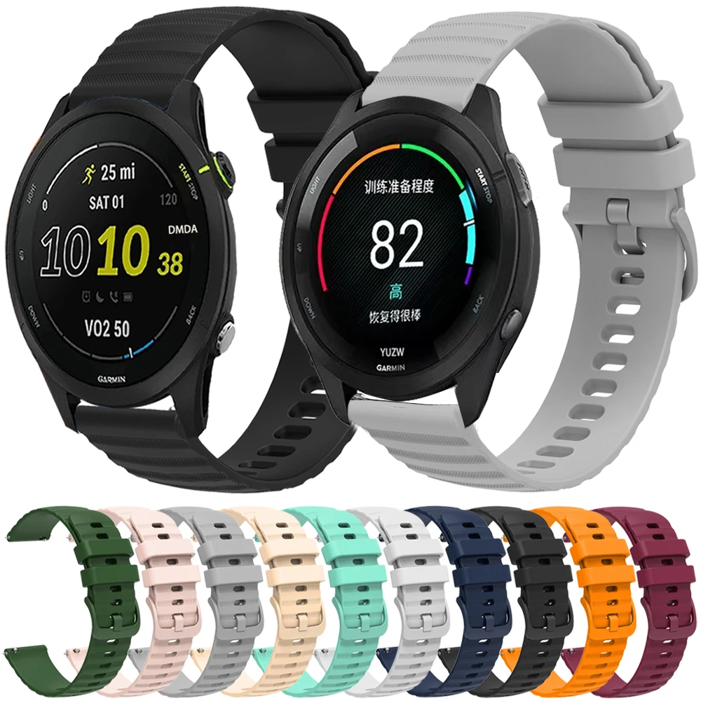 Rubber Wacth Strap For Garmin Forerunner 265 255 245 Music/Venu 2/Vivoactive 4/ Vivomove HR Band Bracelet 20 22mm Wristband Belt