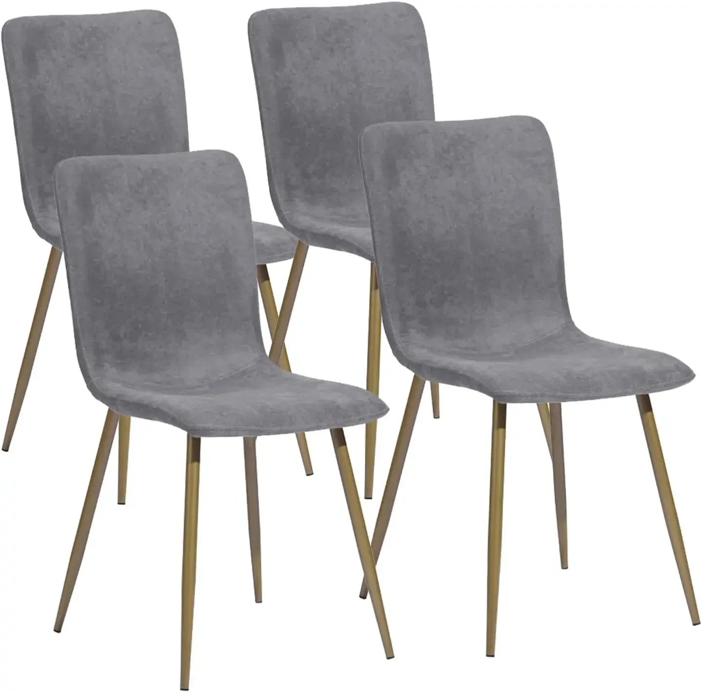 Modern Style Dining Chairs Set of 4, Comfy Side Chair with Fabric Seat Sturdy Metal Gold Legs for Kitchen Living Room