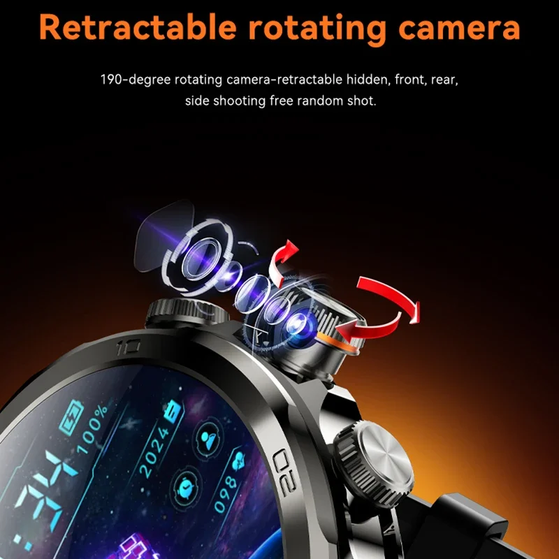 4G Full Network Smart Watch Schermo da 1,95 pollici Videochiamata 8 GB + 128 GB di RAM Smartwatch Google Play WIFI GPS Sim Card Batteria da 1990 mAh