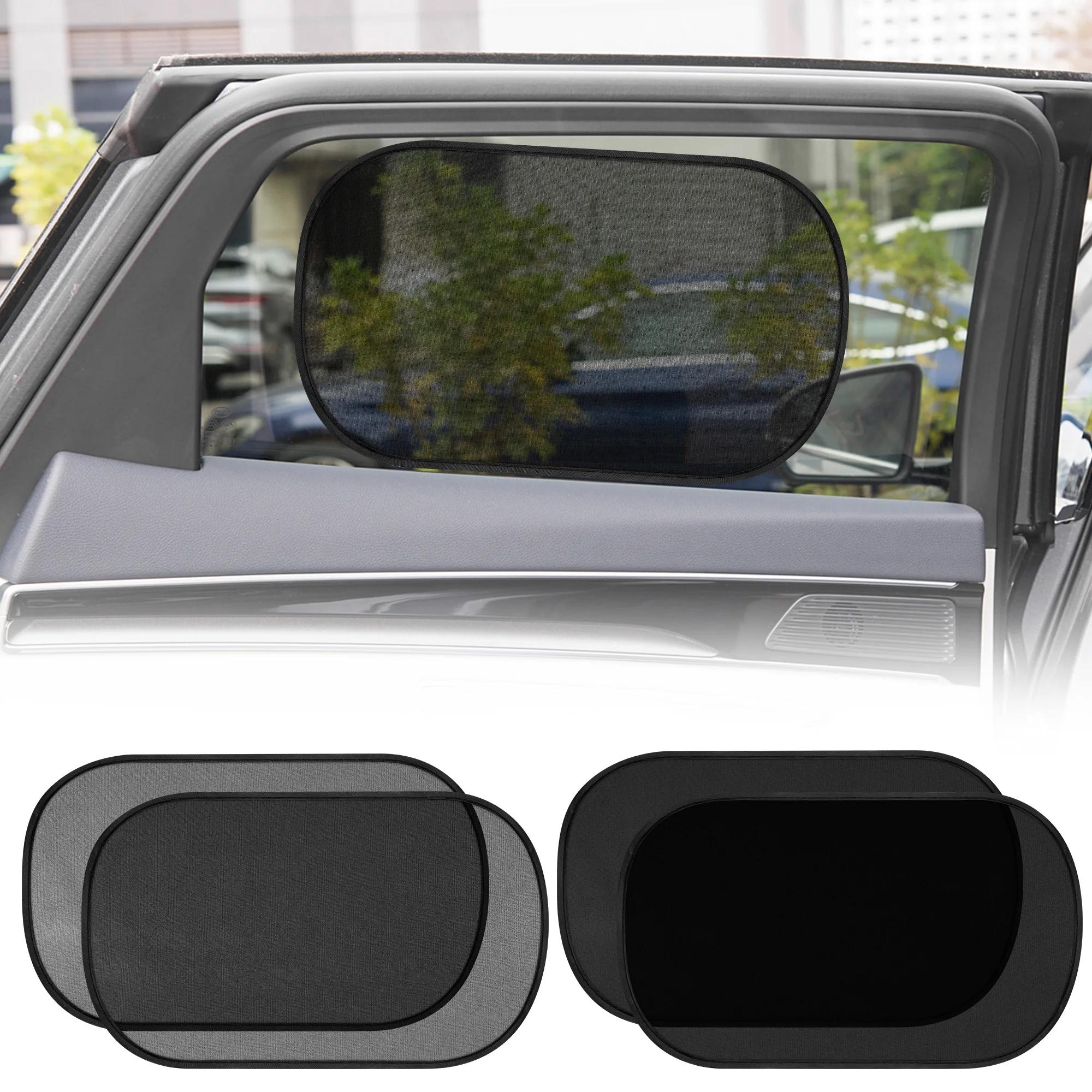 Pare-soleil universel pour fenêtre latérale de voiture, 4 pièces, pare-soleil avant et arrière, blocage UV d'été, ventouse, rideaux de Protection solaire pour voiture