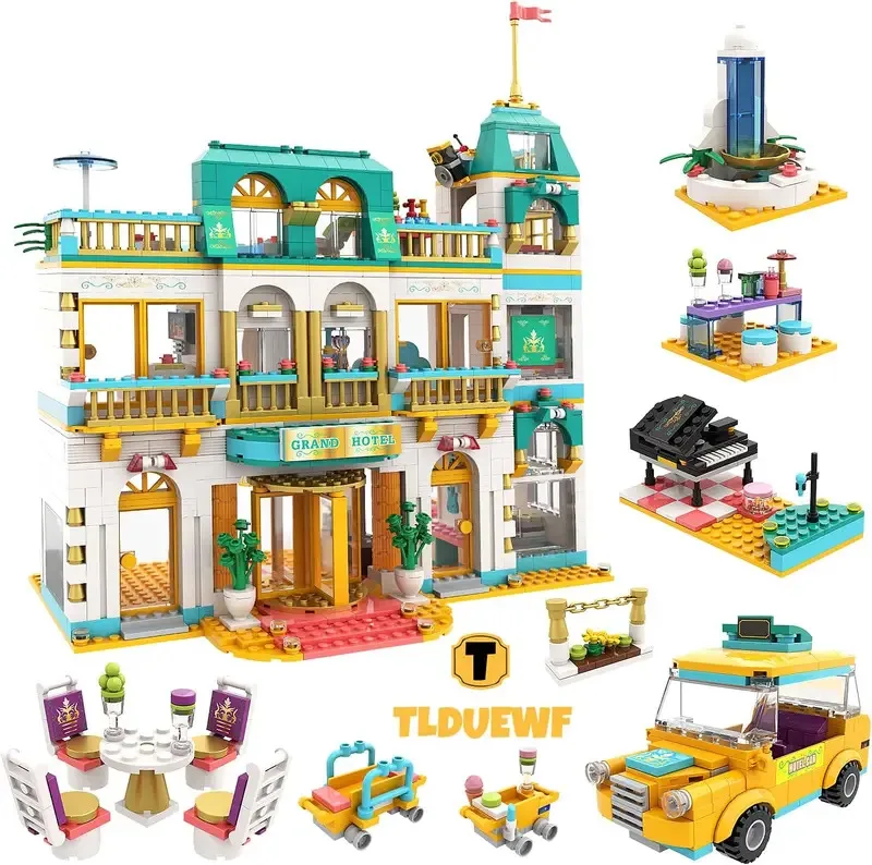 Kit de construction Friends Heartlake City Grand Hotel, jouet de construction de maison en blocs pou