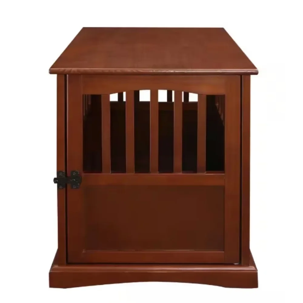 

Wooden Indoor Dog Crate House Kennel End Table Night Stand Furniture with Lockable Latch for Small to Medium Pets,Walnut