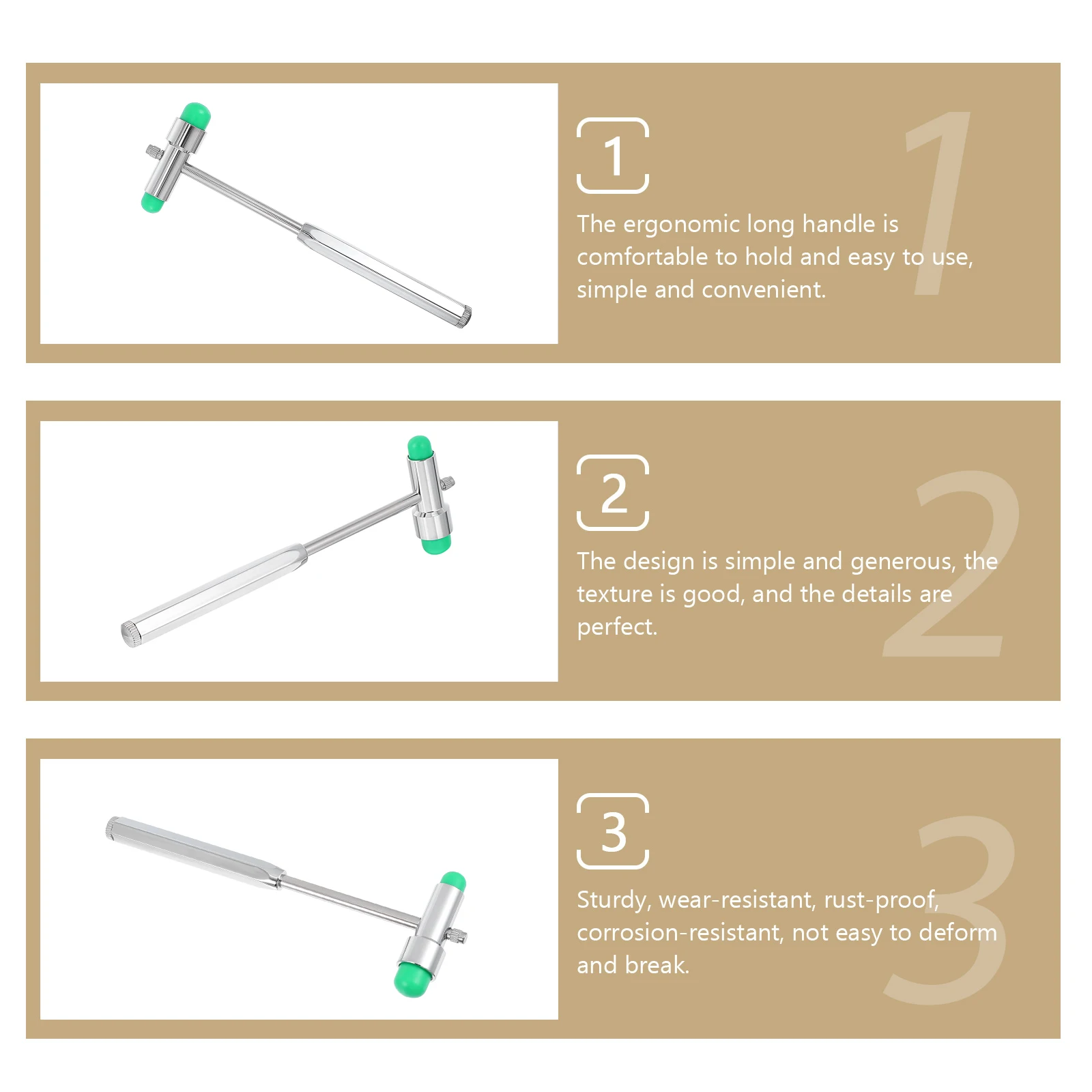 

Double-headed Warding Hammer Medical Hammers Neurological Zinc Alloy Multifunctional Multi-purpose Testing The
