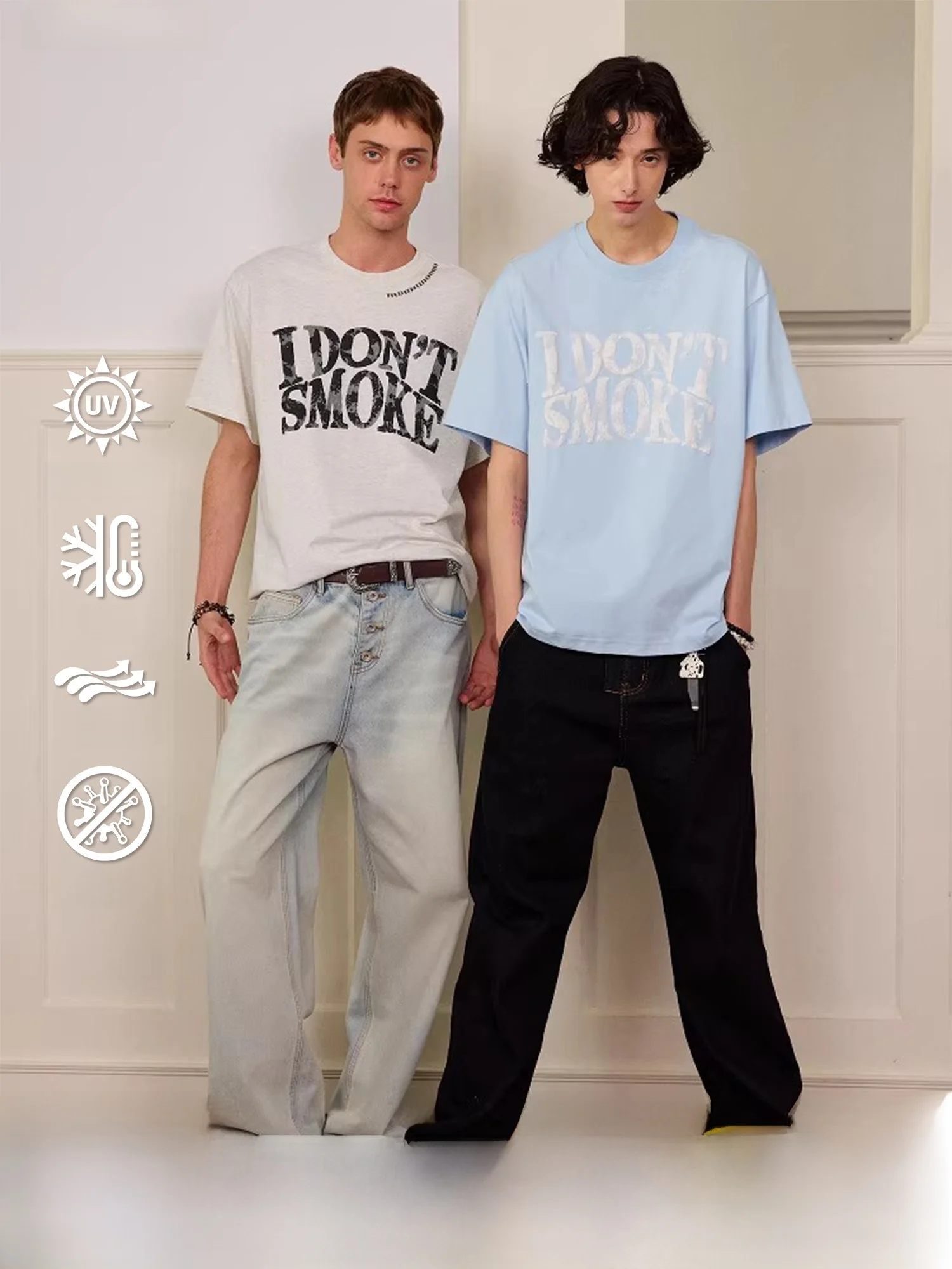 

DonSmoke Lace Bubble Print Short Sleeve Loose Fit Sun Protection T-Shirt DSM Ballet Style Casual Versatile Couple's T-Shirt