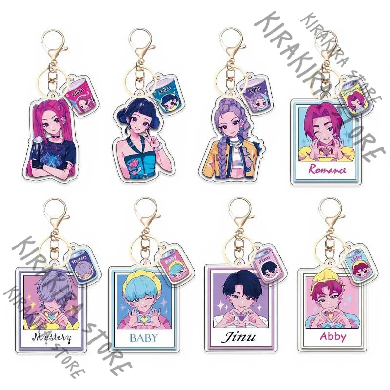 

KPop Demon Hunters Double-sided Laminated Acrylic Keychain Rumi Mira Zoey Jinu Cute Schoolbag Pendant Gift Saja Boys Baby Abby
