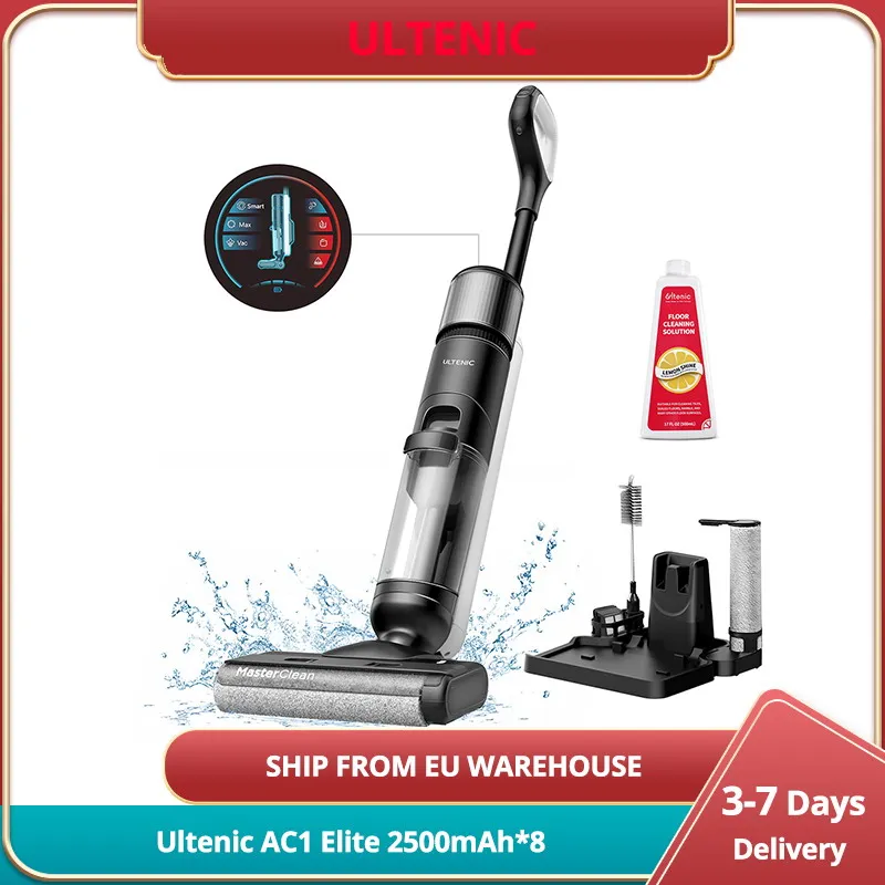 Ultenic-Aspirateur et serpillière sans fil AC1 Elite, Autonomie de 50min, Smart D343, Détection des touristes précieux, Autopropulsé, 80dB Ultenic-Aspirateur et serpillière sans fil AC1 Elite, Autonomie de 50min, Smart D343, Détection des touristes précieux, Autopropulsé, 80dB