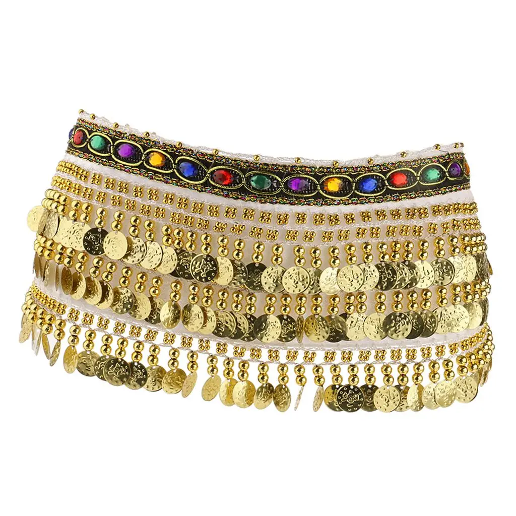 Women's Belly Dance For Thailand/India/Arab Dancer Skirt Waist Belt Coins Tassel Hip Scarf Costume Accessories Adult Dance Wear