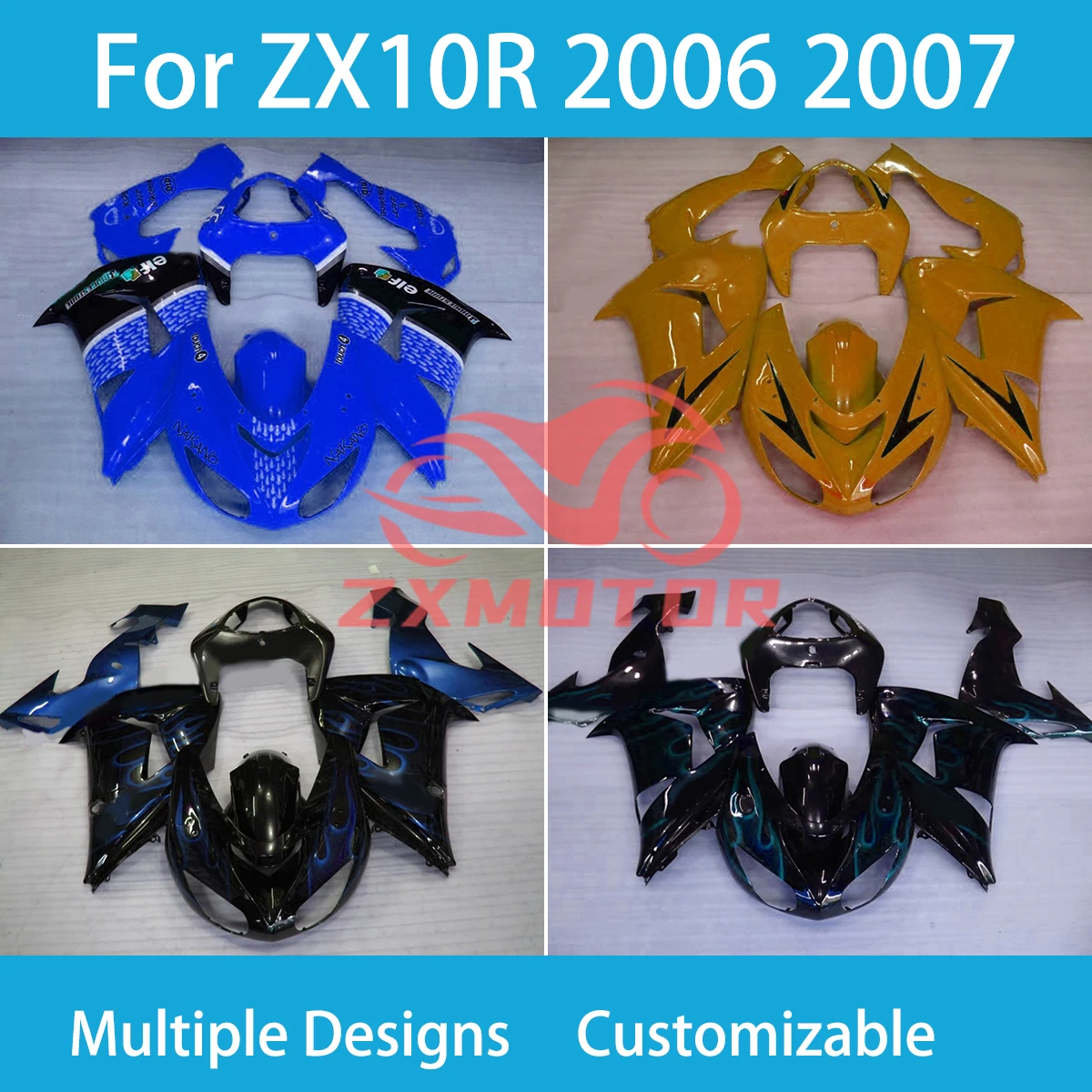 

ZXMT Fairng Set for Kawasaki Ninja ZX10R 06 07 Motorcycle Fairings Bodywork Panel Kit Fit ZX 10R 2006 2007