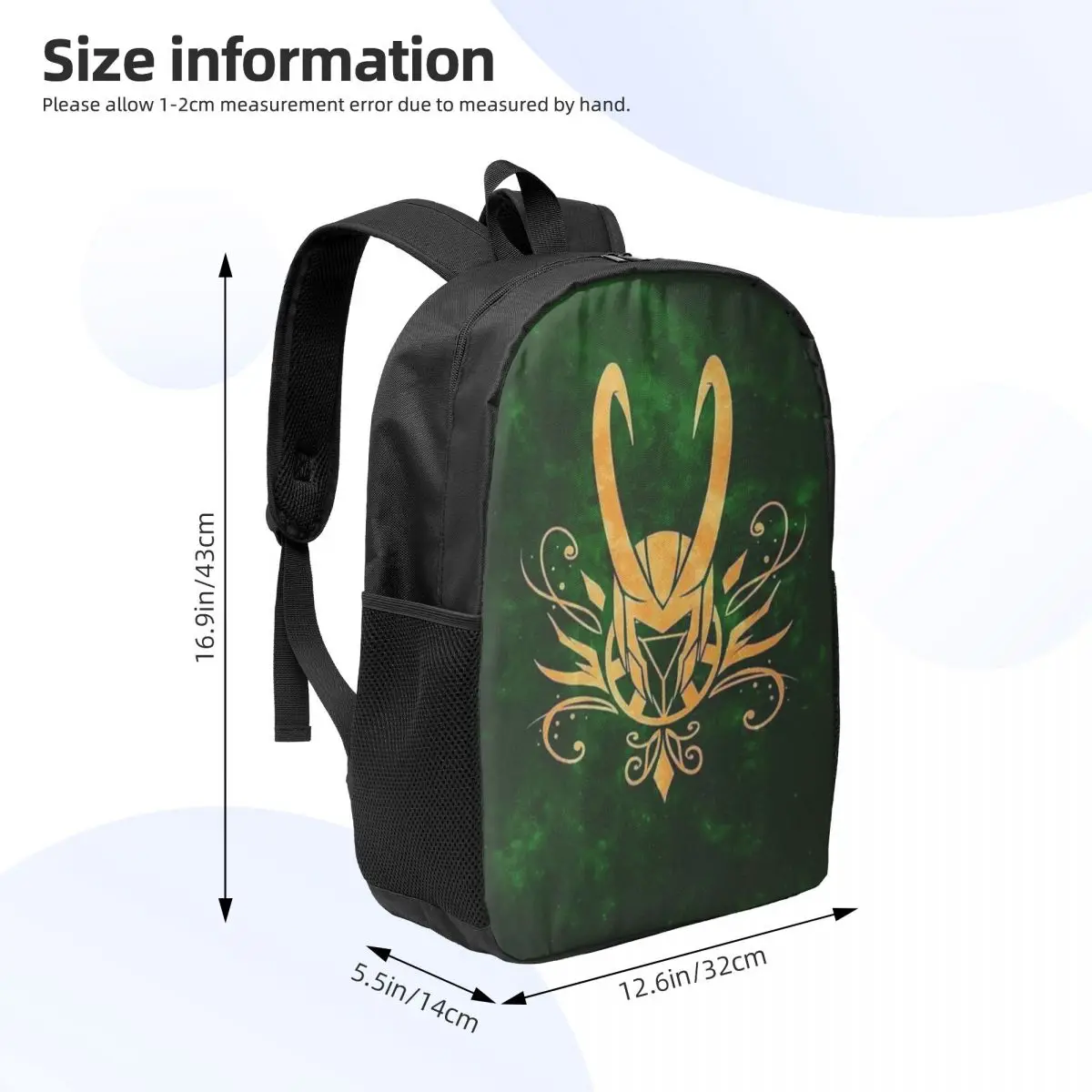 Marvel Loki 17-Inch Student Backpack - Comfortable and Practical Backpack for Daily Use, School, and Travel