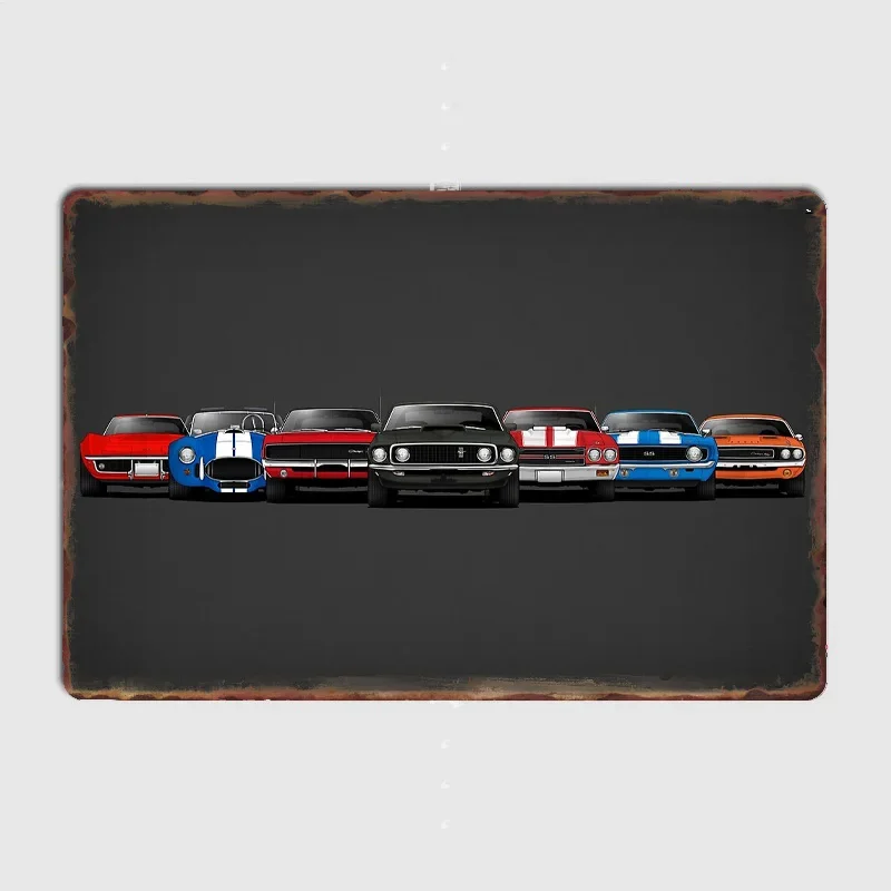 

Sport Car Mustang SS C3 Series Car Retro Posters Metal Poster Pub Sign Garage Club Bar Indoor Wall Room Decoration Home Decor