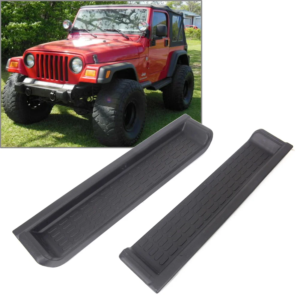 2Pcs Car Door Sill Scuff Plate Entry Guard Trim For 1997-2006 Jeep Wrangler TJ Accessories Car Styling Mouldings ABS Plastic