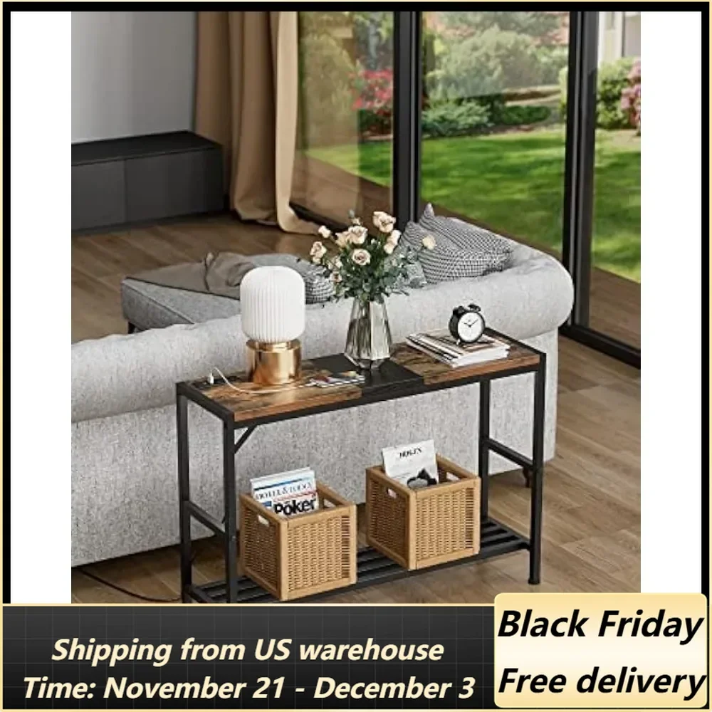 

Console Tables Sofa Table with Power Outlet, 41.3" Entryway Tables with Shelves, Entrance Table for Entryway, Living Room