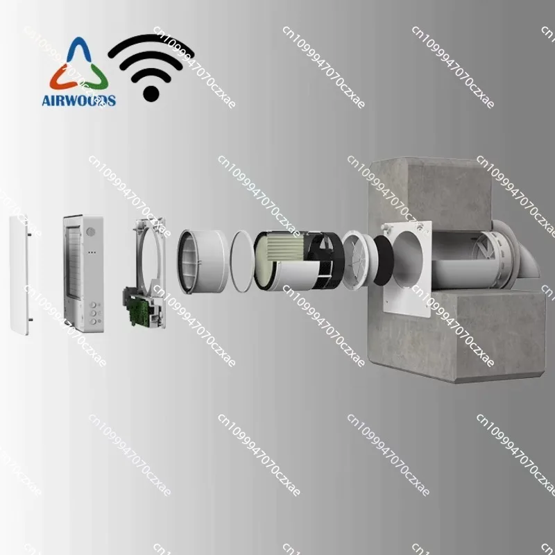 

Airwoods Wall Mounted ERV Ductless Installation Decentralized Erv Ventilation Air Recuperator
