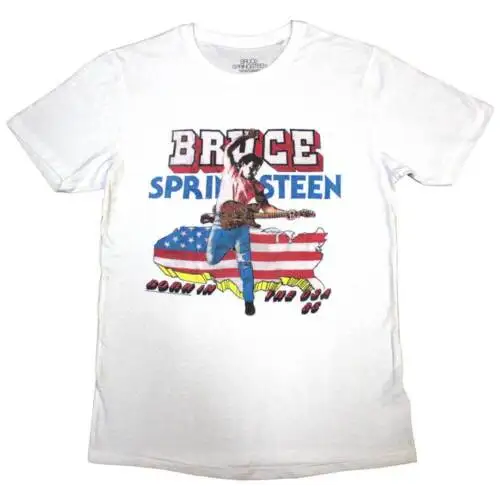 

Bruce Springsteen 'Born In The USA 85' White T shirt - NEW