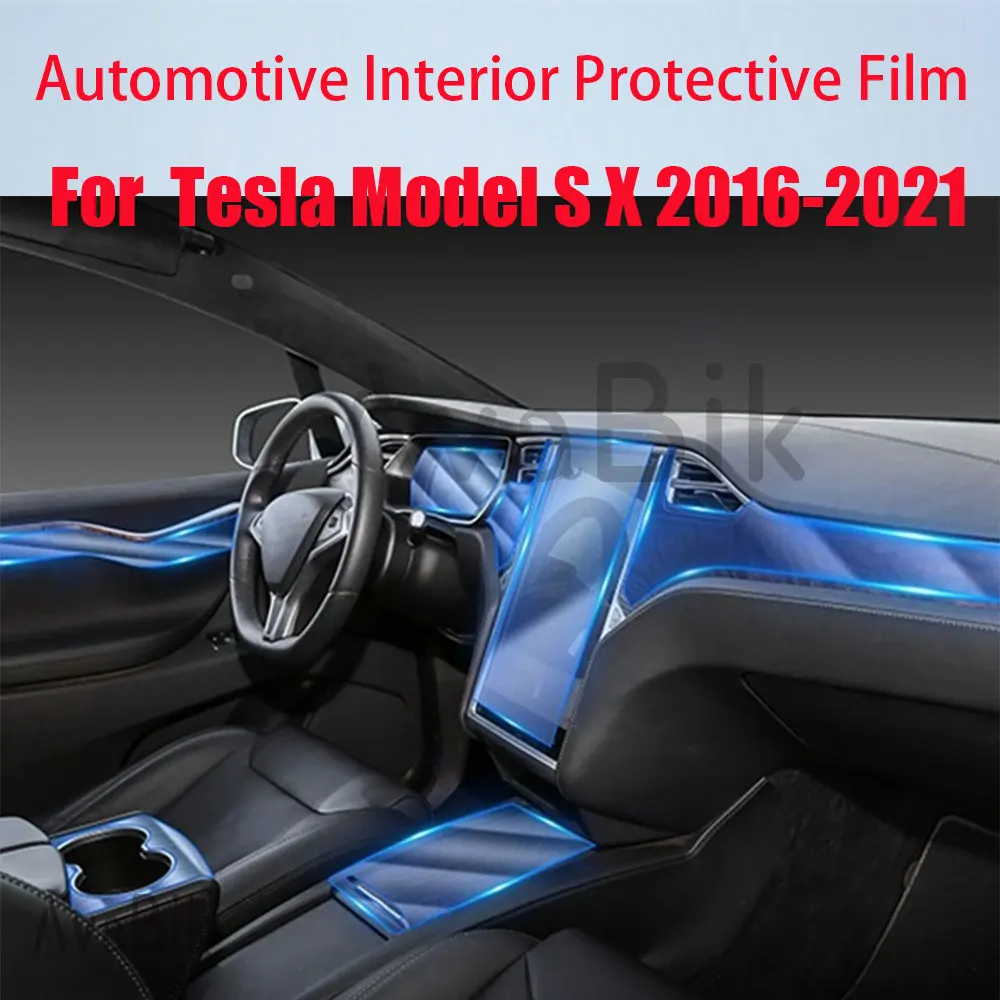 

Pre-cutting Car Interior Protective Film for Tesla Model S X 2016-2021 Gearbox Panel Navigation Screen TPU Anti-Scratch Sticker