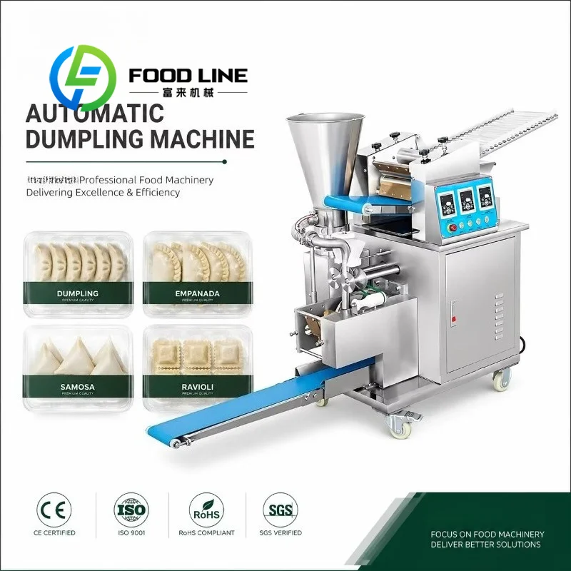 Fully Automatic Dumpling Making Machine Smooth Output Channel Avoid Dumpling Deformation To Keep Beautiful Shape Of Finished