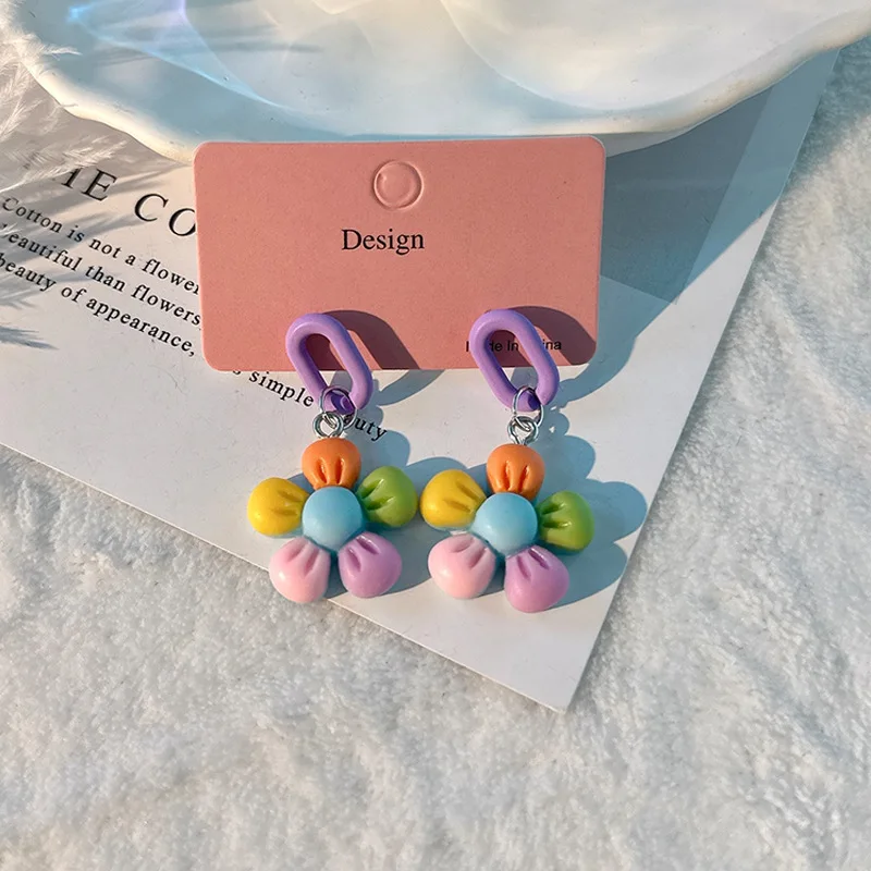 Multi Candy Sweet Color Earrings Boho Cute Romantic Post Studs Colorful Fashion Jewelry Travelling Accessories Girl Gift 2023344