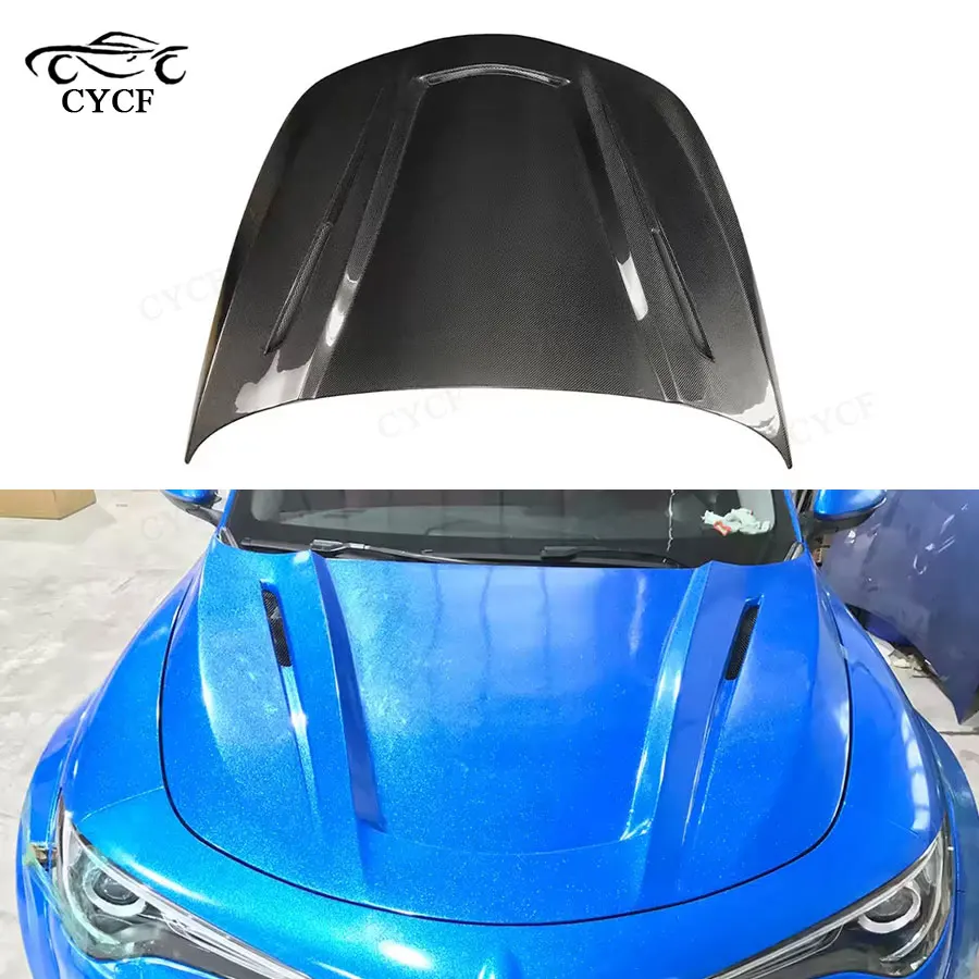 For Alfa Romeo 2017, 2018, 2019 Carbon Fiber Front Engine Hood Vent Cover Car Modification Styling Body Kit
