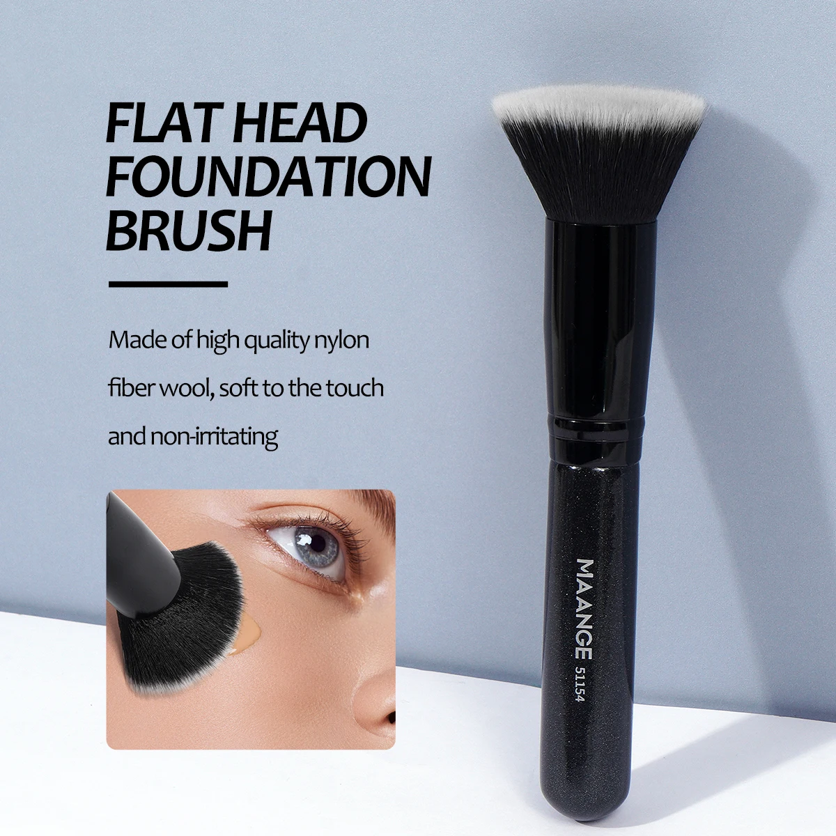 MAANGE 1PCS Foundation Makeup Brushes Flat Synthetic Hair Face Contour Foundation Liquid Cream Bronzer Buffing Makeup Tool