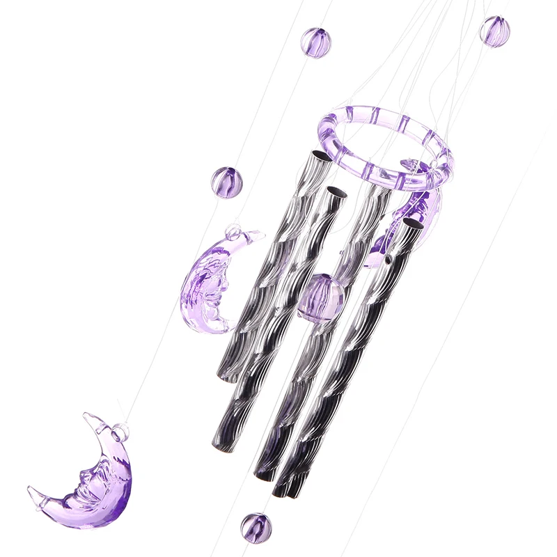 1Pcs Metal Cute Lucky Wind Chimes Bells Hanging Ornaments Creative Metal Tubes Bell Wind Chimes Garden Home Decorations