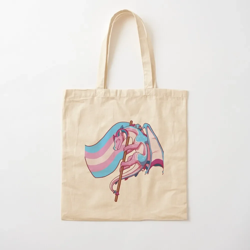 

Transgender Pride Flag Dragon (3rd Edition) Tote Bag Customizable tote bag bags luxury women Shopper handbag Tote Bag