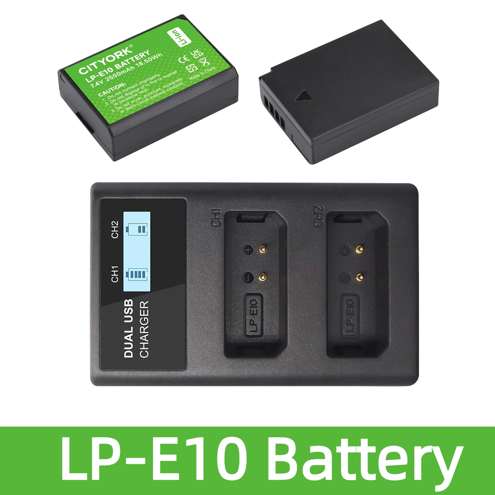 2500mAh High Capacity LP-E10 Battery LP E10 With LCD Charger For Canon KISSX70 EOS 4000D 2000D 1200D 1300D 1100D Rebel T5 T3 T6