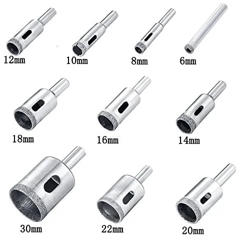 Tráng Kim Cương Mũi 6-30Mm Cho Ngói Đá Cẩm Thạch Kính Gốm Cưa Lỗ Khoan Kim Cương Core Bit