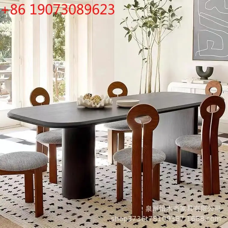 

European solid wood dining table home creative leisure dining table living room office workbench reception negotiation table