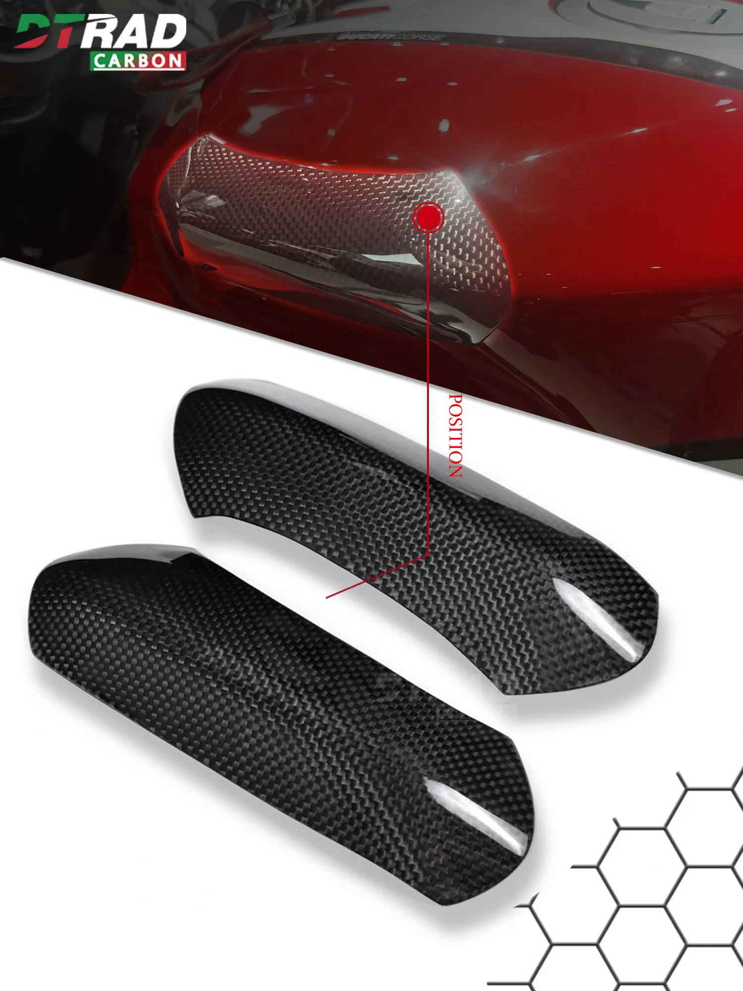 For DUCATI Panigale 1199 899 1299 959 Carbon Fiber Fuel tank decorative plate Accessories Motorcycle Tank Panels Fairing Kit