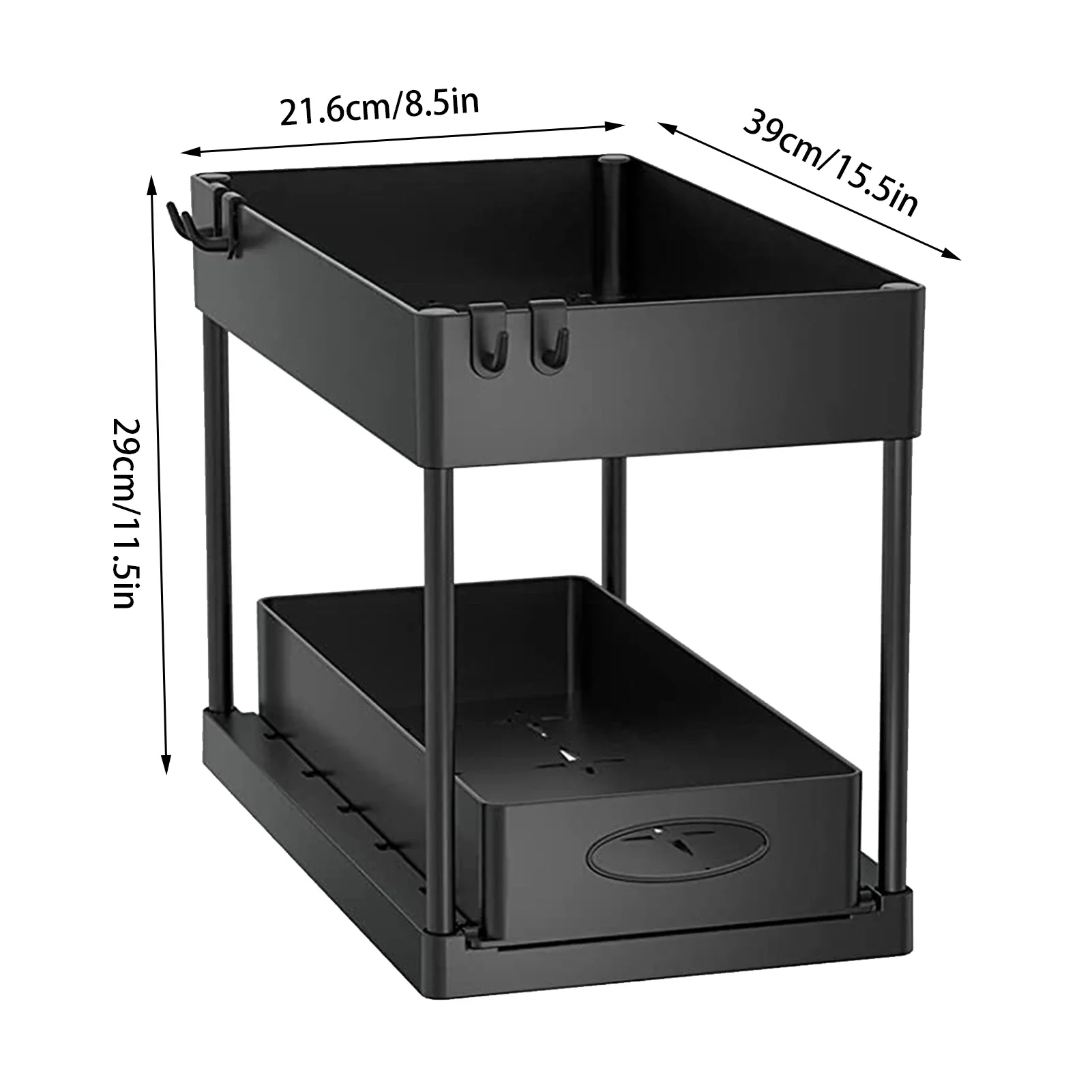 High Quality Kitchen Under Sink Organizer Storage Rack 2 Tier Shampoo Detergent Cabinet Spices Rack Bathroom Cosmetics Storage