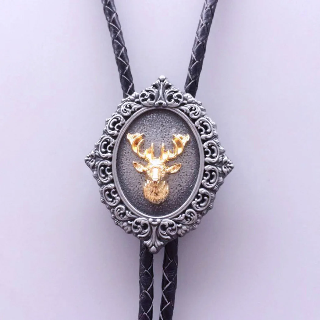 

Vintage Silver Gold Color 3D Cut Out Deer Western Rodeo Cowboy Cowgirl Bolo Tie also Stock in the US BOLOTIE-005 Free Shipping