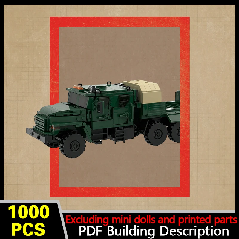 Military Transport Truck Model MOC Building Bricks War Equipment Style Modular Technology Gifts Holiday Assemble Toys Suit