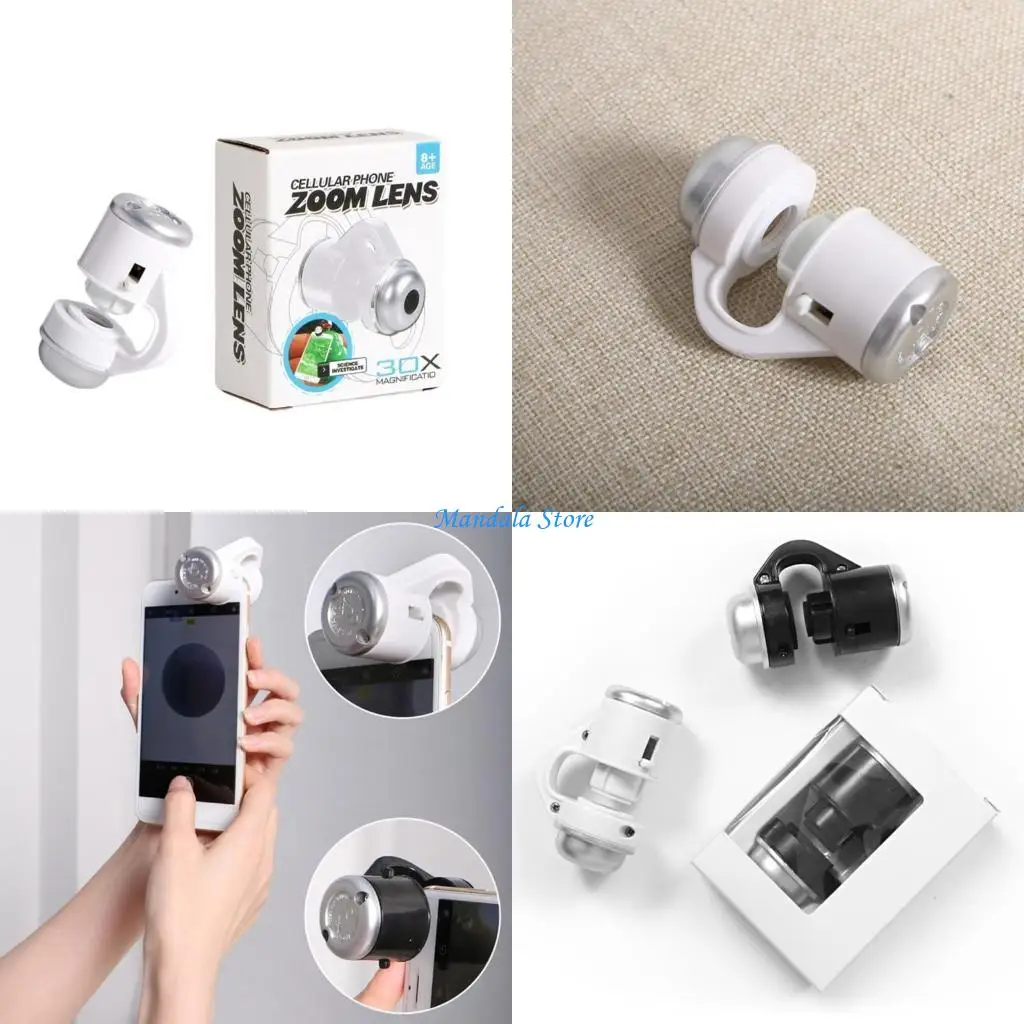 

U2JC Microscope with Clip 30X Zoom LED Light Camera Lens for Photography