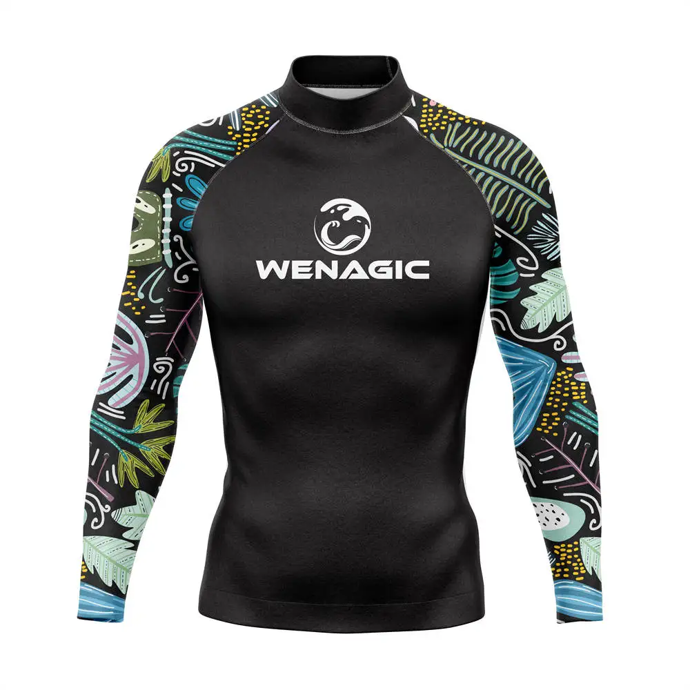 Men\'s Swimming T-shirt Swimsuit Beach UV Protection Rash Guard Diving Rashguard Swimwear Long Sleeve Surfing Suits Surf T-shirt