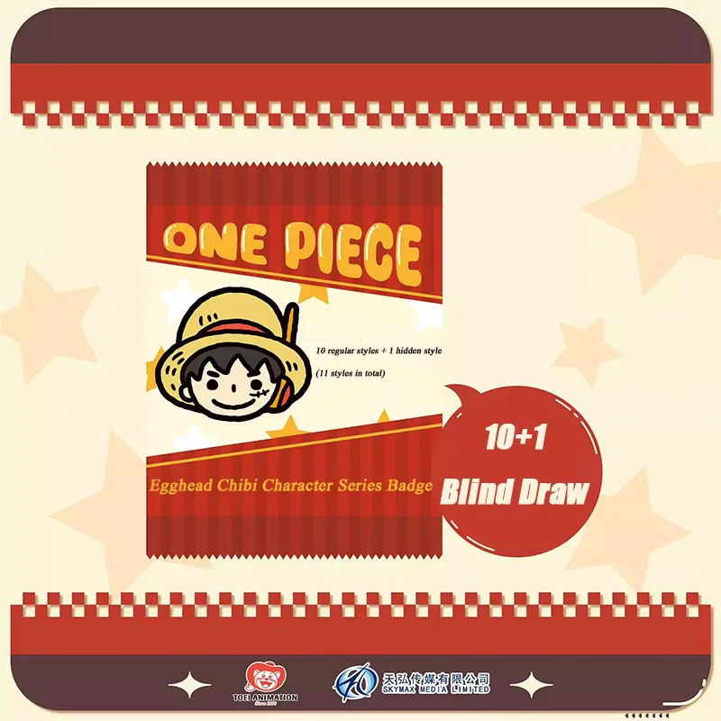 1pc Official Licensed One Piece Egghead Chibi Square Pin Badge Blind Box with Hidden Style,Perfect Surprise Gift for Friends.
