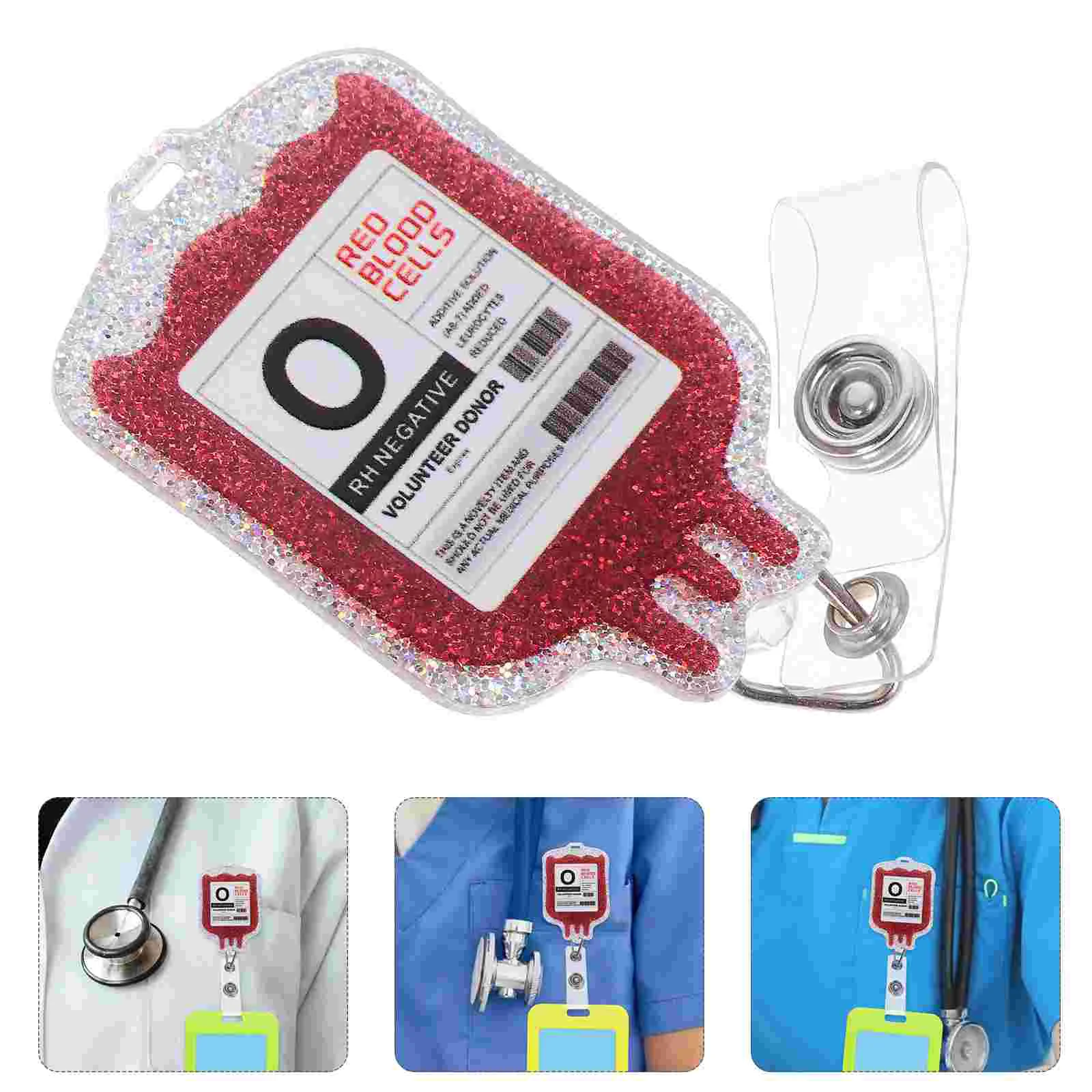 Badge Scroll Nurse Retractable Holder Reel Buckle Clip Acrylic Multi-function Office Portable Name Tag