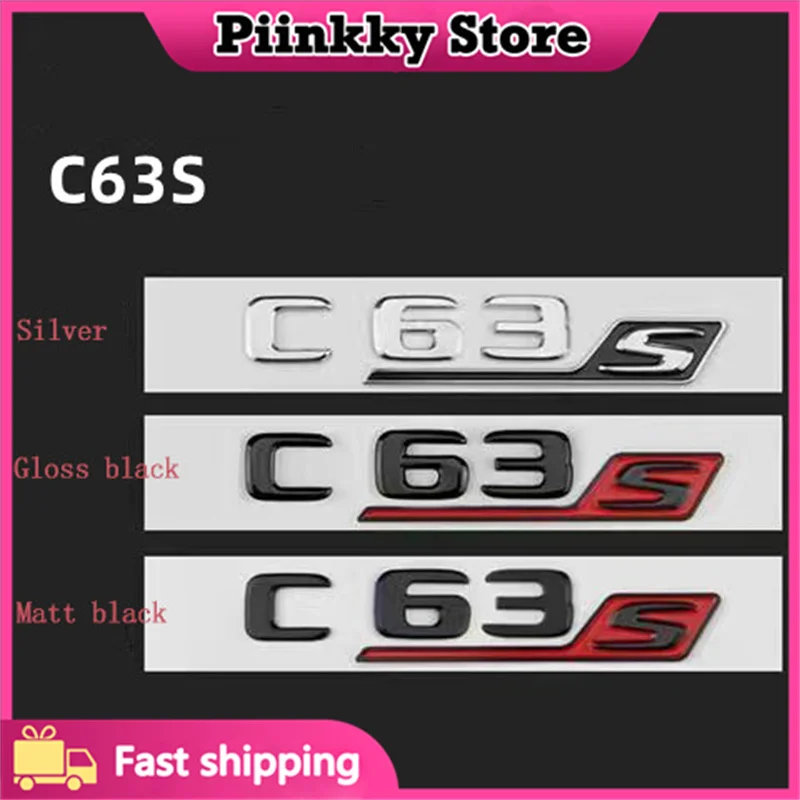 

2019-22 3d Gloss Black C63S Logo Letters Car Trunk Badge For C63S AMG W205 Coupe C63S letter Emblem Sticker Accessories