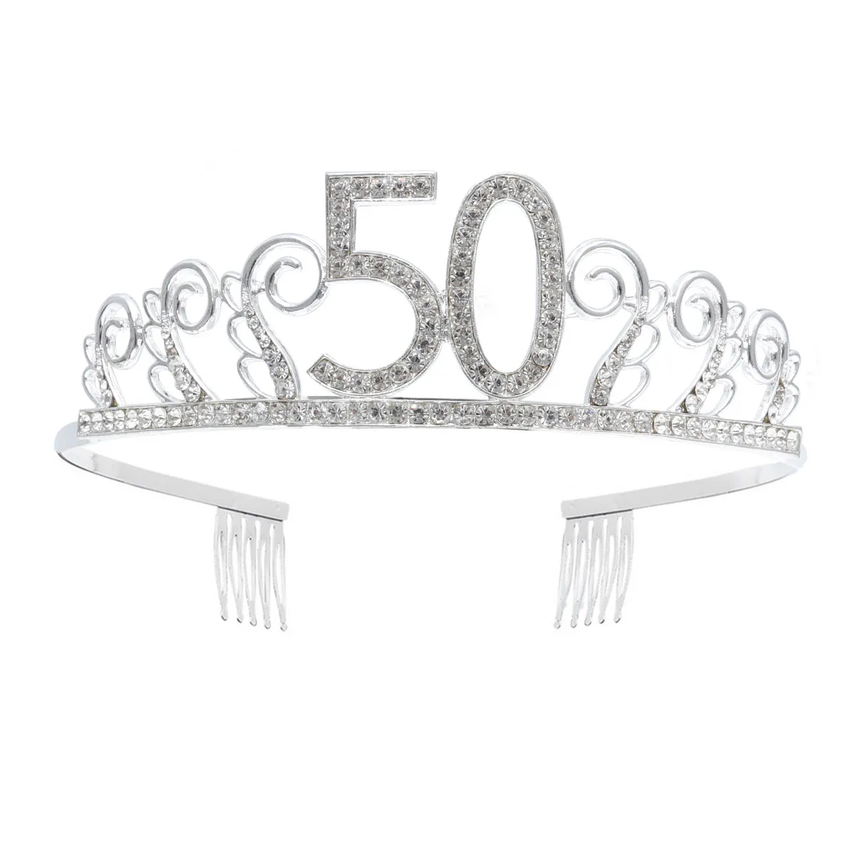 

Набор: хрустальная расческа для волос, корона на день рождения с надписью, лента-баннер «50», пояс для вечеринки, головной убор, аксессуар для празднования дня рождения