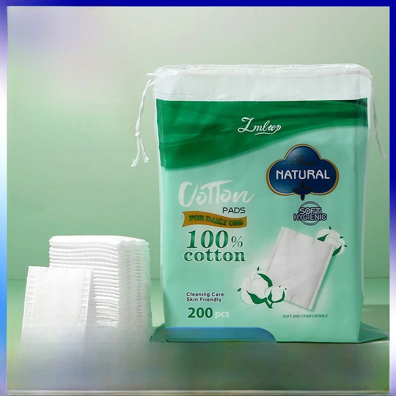 Discos Desmaquillantes de Algodón Puro en Forma de Corazón, Doble Cara, Tejido Liso, Paquete a Granel de 200 Piezas, Unisex