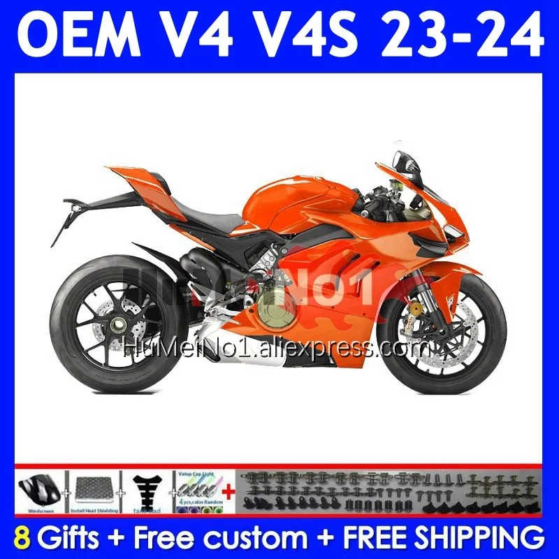 Injection Fairing For DUCATI Panigale V4S V4R V4 V 4 S R 2023-2024 329No.68 V4-S V4-R 23 Stock Orange 24 2023 2024 OEM Body Kit