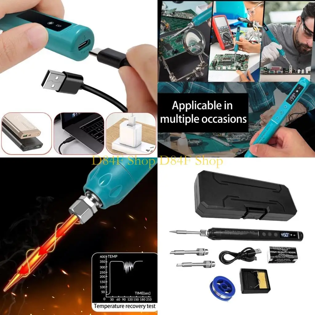 D84F USB Soldering Iron Adjustable Temperature 200-450℃ Welding Tool Heater Soldering