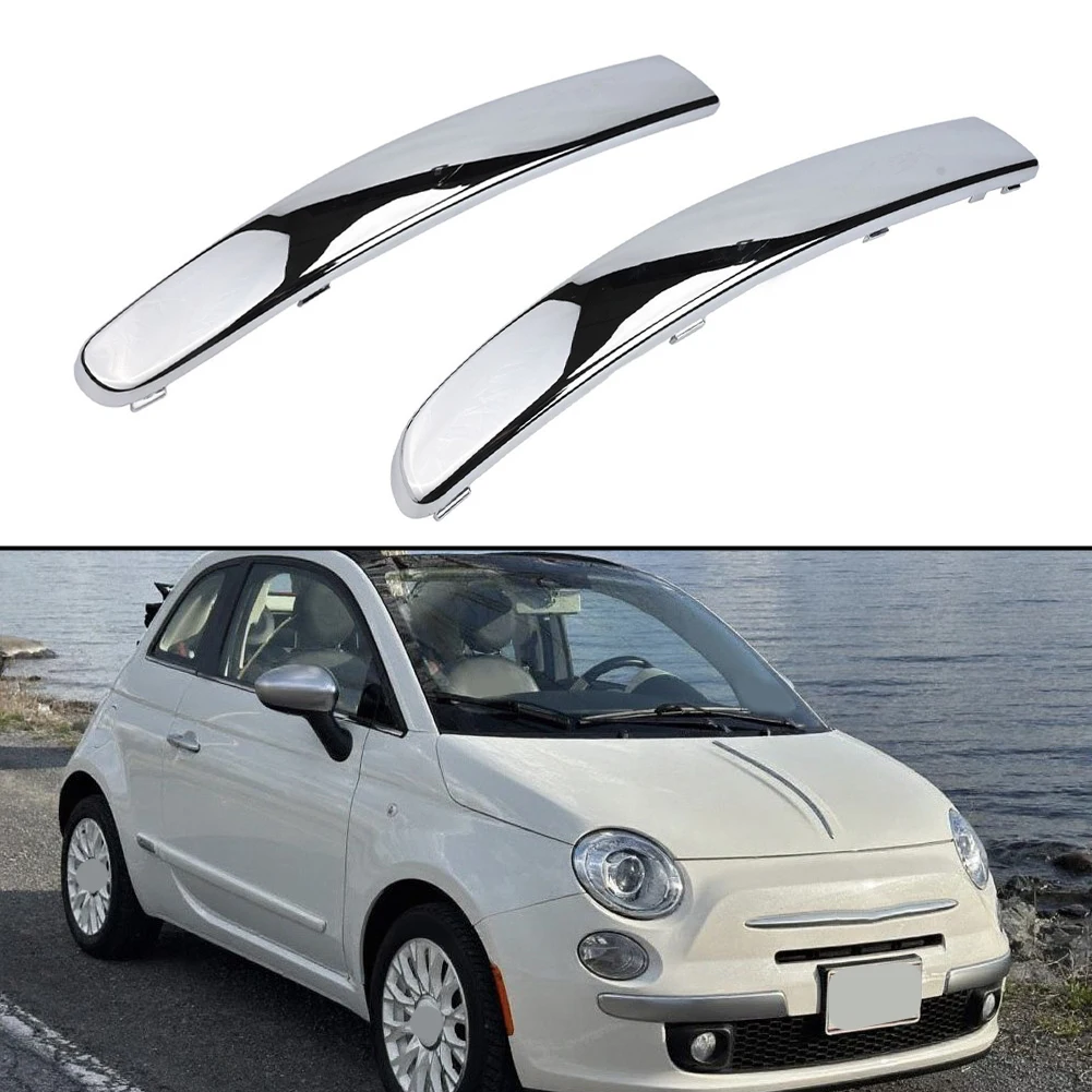 Front Bumper Moulding Lower Trim Cover Chrome Silver ABS for Fiat 500 2007 to 2015 OEM Numbers 735511640 735511639