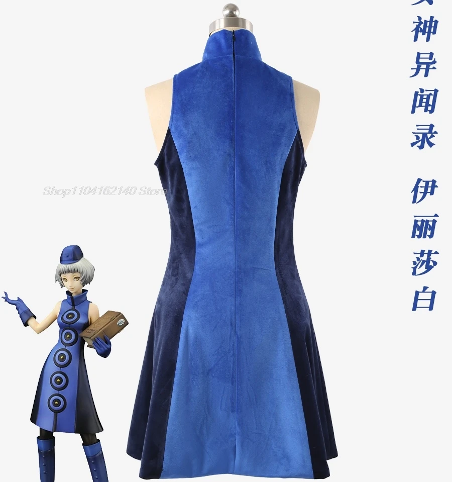 game PERSONA 3 Anime cos Elizabeth Cosplay Costume Custom Made wig Full Set With Glove shoes Cover Hat Cosplay Shoes Long Boots