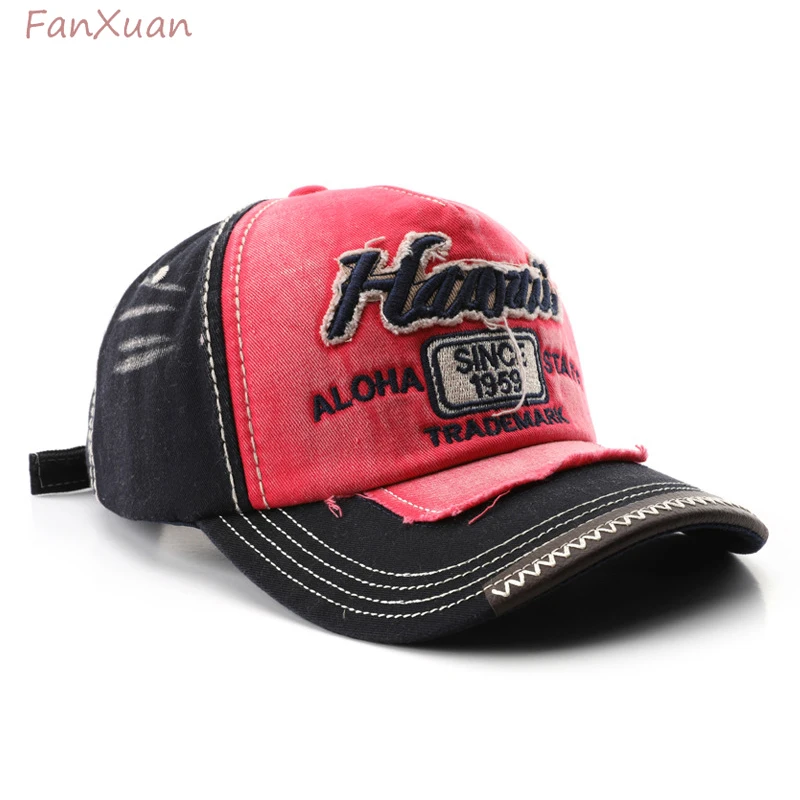 

Distressed Baseball Cap Cotton Letters Embroidery Women's Men's Cap Dad Hat