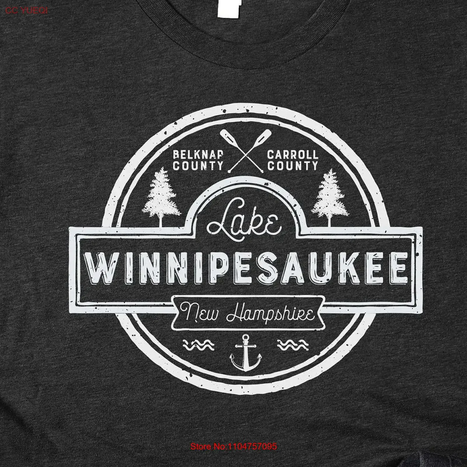 Camiseta vintage de Lake Winnipesaukee, New Hampshire, River Carrol County, Belknap, estilo streetwear, ligeramente versátil