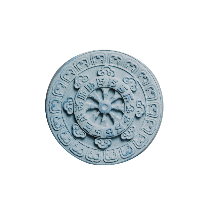 Silicone Mould Sakyamuni Mantra Embossment Round shape Soap Mold Aroma Wax Gypsum Handmade Soap Mooncake Mould