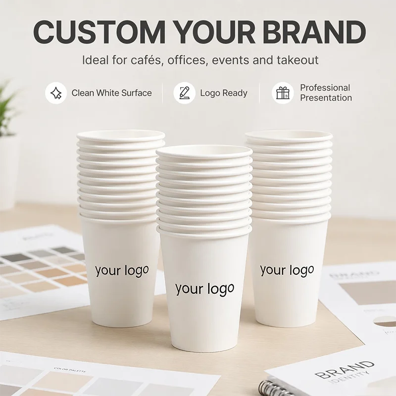 100pcs 250ml paper cups Personalized Custom，Disposable Cup Custom，logo Custom，paper cups by name，party disposable Cup