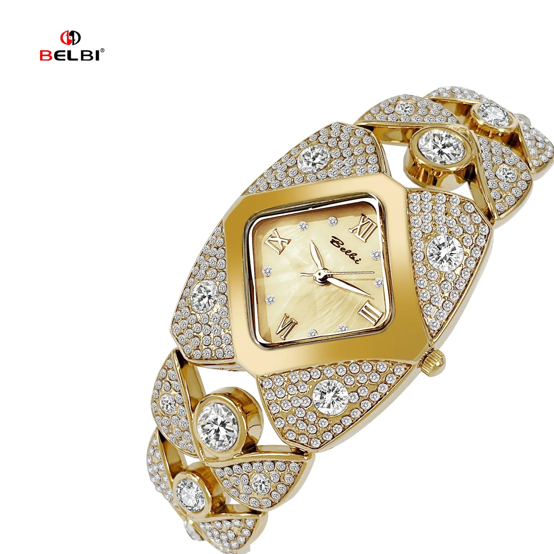 Unique Design Gold Women Bracelet Watches New Luxury Brand Wrist Watches For Ladies Full Steel Women Quartz Wristwatches