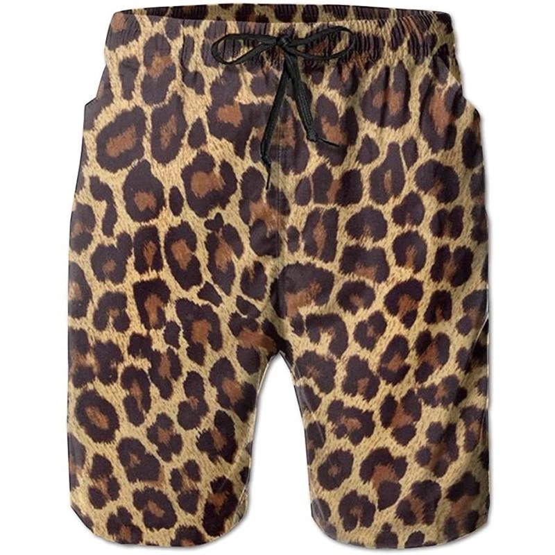 メンズ3Dプリントビーチショーツ,メンズヒョウデザインショーツ,ハワイイスタイル,サーフボード,夏