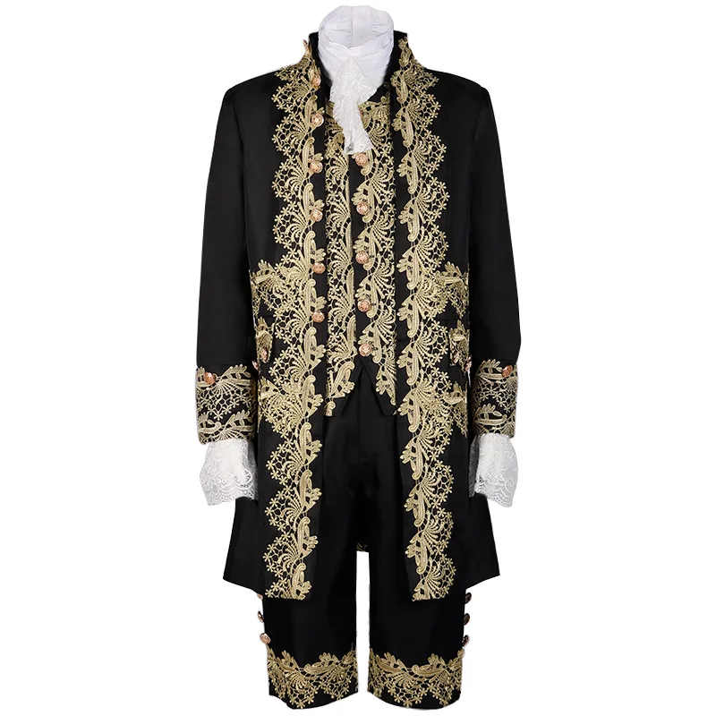 Middeleeuwse Vintage Jas Prins Jurk Prachtige Paleisstijl Geborduurd Kant Edele Formele Jurk Stage Drama Prestaties Cosplay